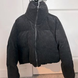Black Corduroy Puffer Jacket - Size XL - Never Worn